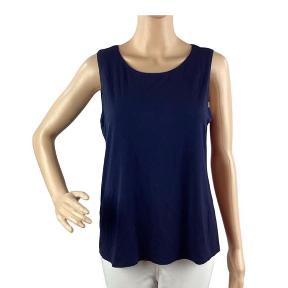 Eileen Fisher Navy Blue Tank Top - Picture 1 of 6